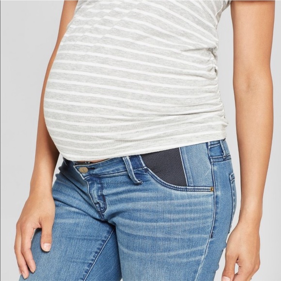 High rise maternity jeggings with side panels - Picture 4 of 7